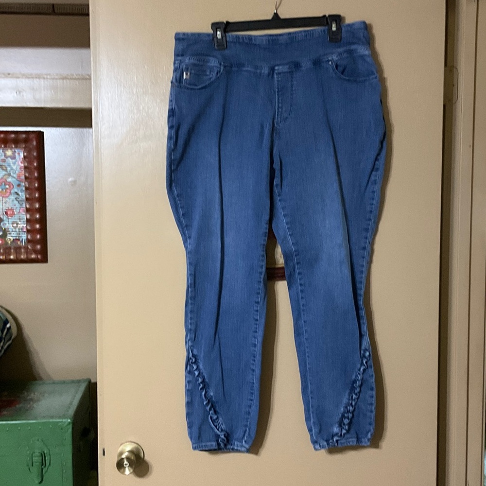 Belle by Kim Gravel Pull-On Jeans with ruffle